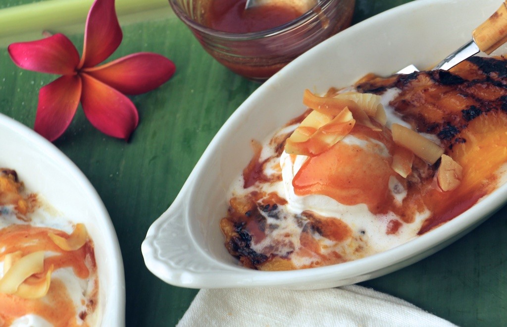 grilled mango splits and guava sauce